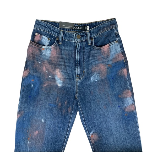 Ralph Lauren High Rise Relaxed Fit Painted Cropped Jeans size 2 (26) - Picture 3 of 7